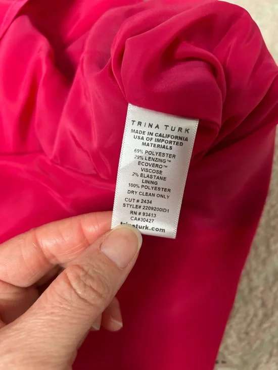 NWT Trina Turk Hot Pink Purple Plaid Asymmetrical Skirt Office Clueless Size 8 - Picture 5 of 11